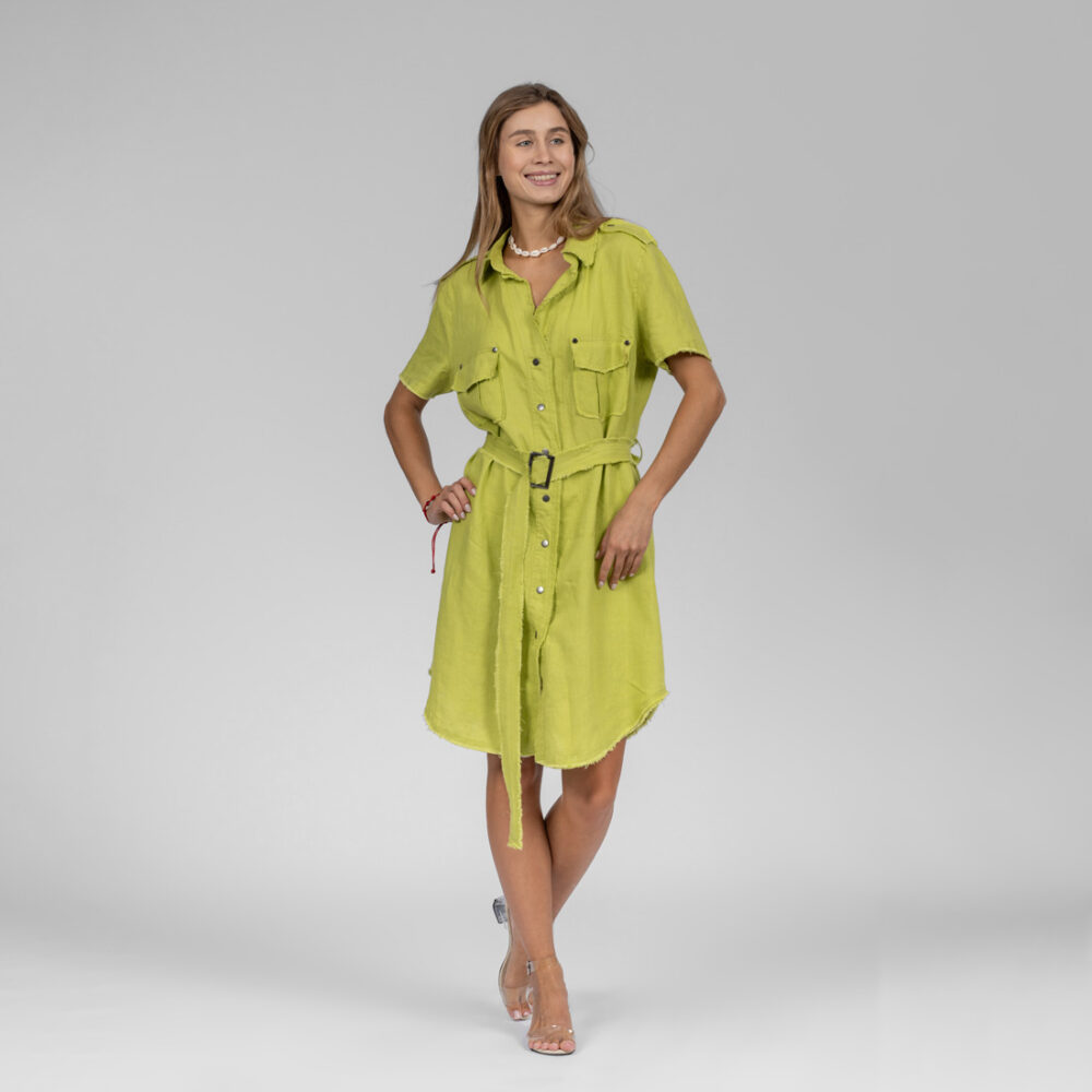 Linen Snap Dress