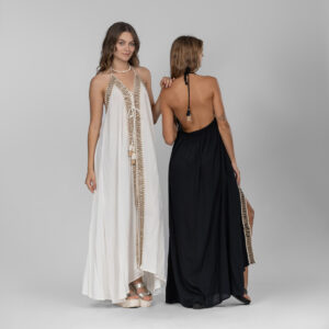 Summer Linen Raffia Dress