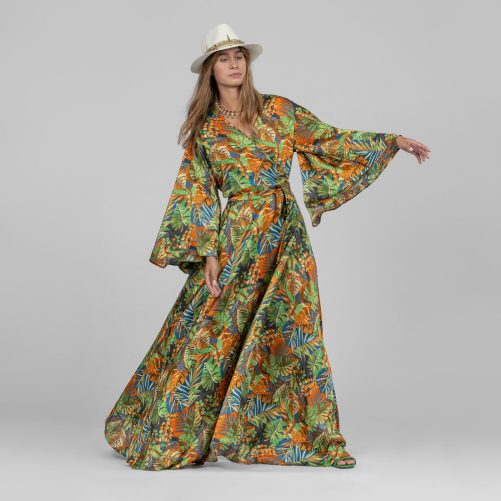 Floral satin dress